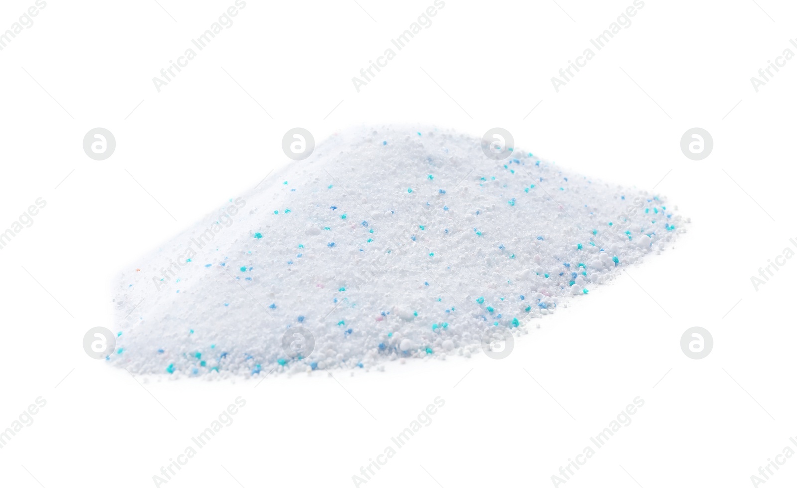 Photo of Pile of laundry detergent on white background