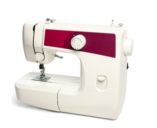 Sewing machine on white background