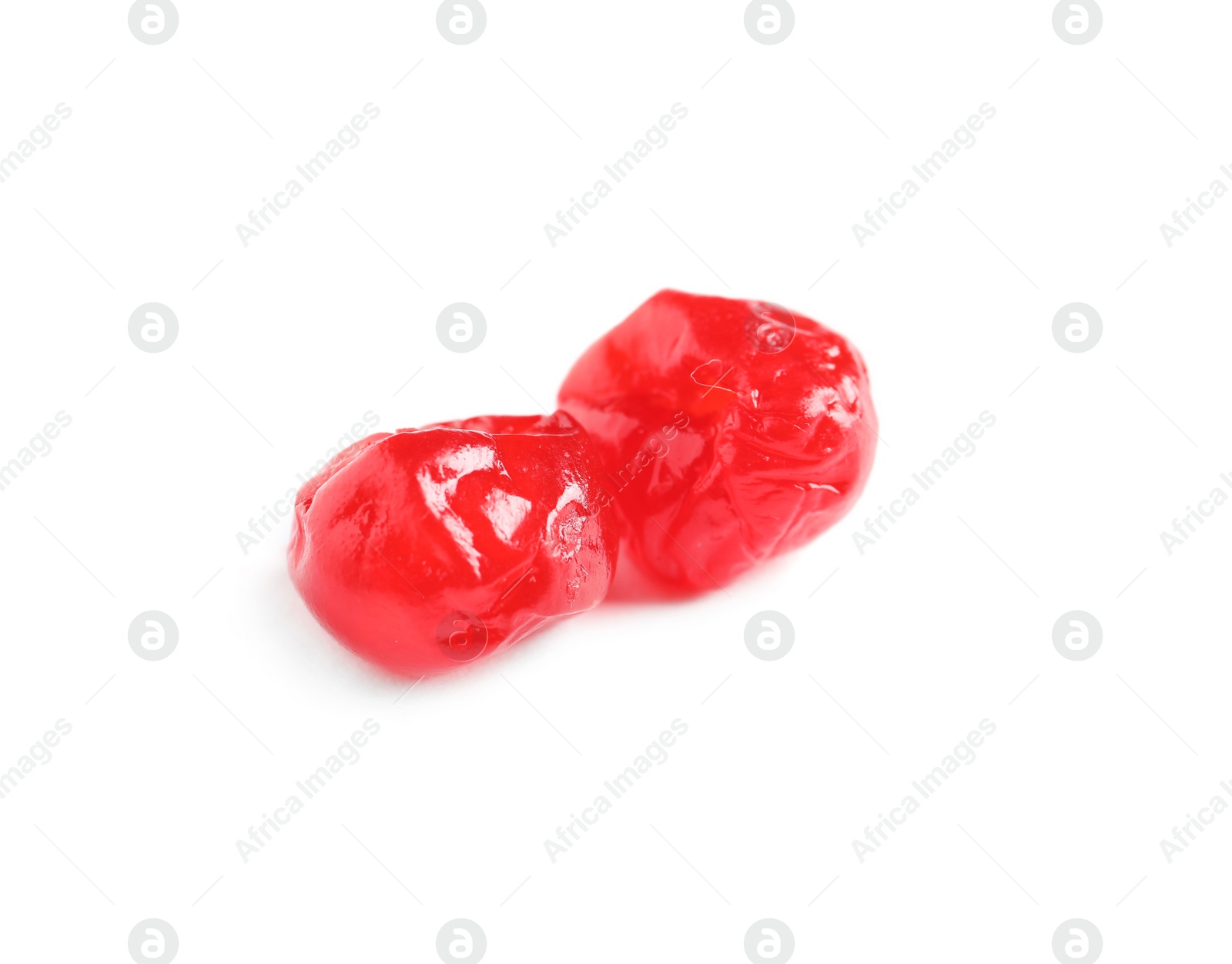 Photo of Tasty cherries on white background. Dried fruits as healthy food