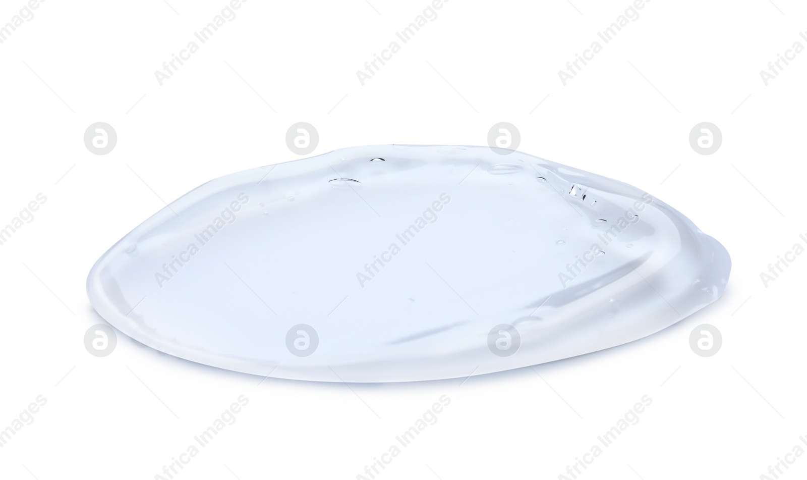 Photo of Sample of transparent cosmetic gel on light background, top view