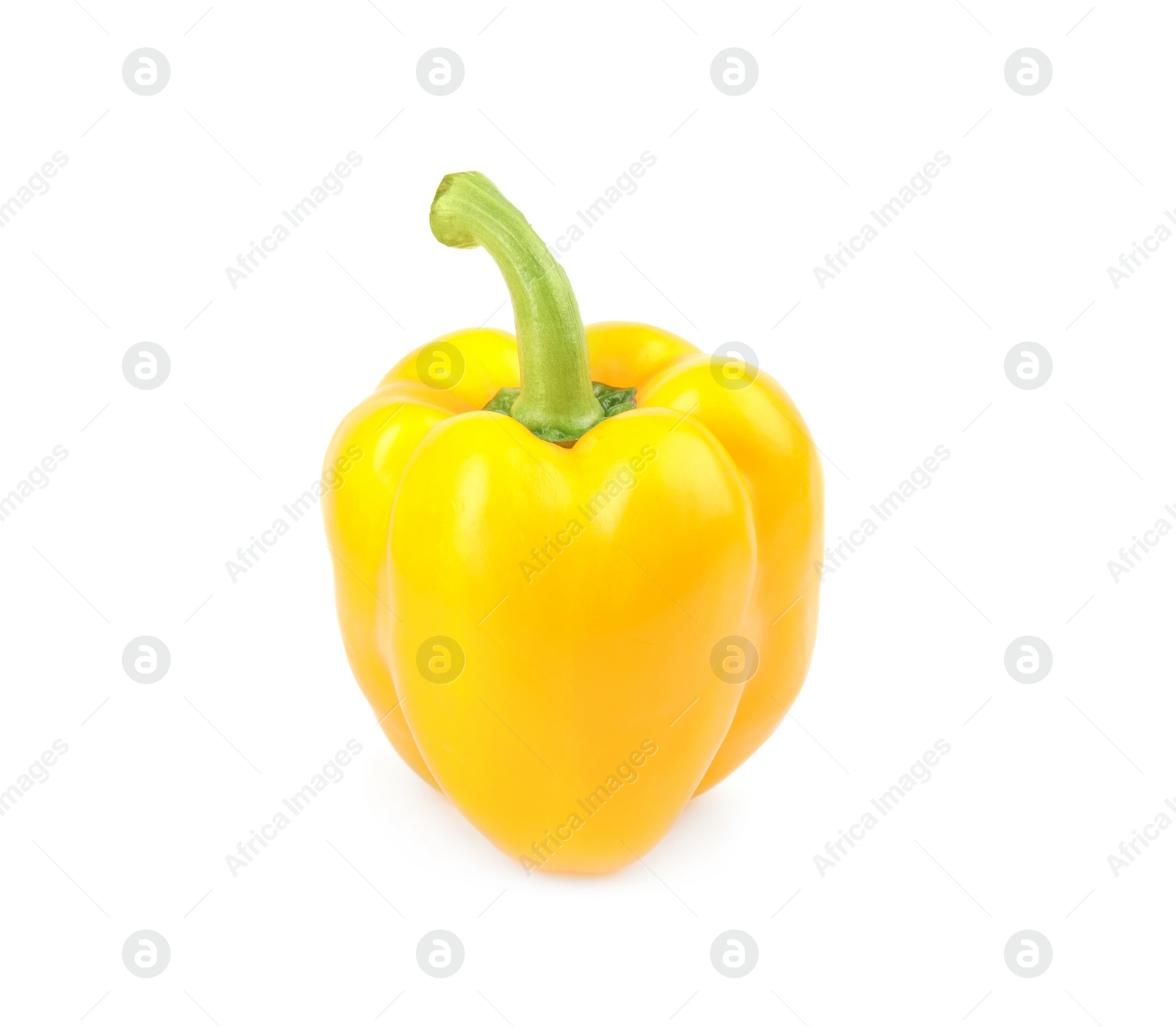 Photo of Ripe yellow bell pepper isolated on white