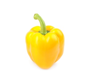 Ripe yellow bell pepper isolated on white