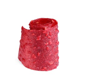 Delicious fruit leather roll isolated on white