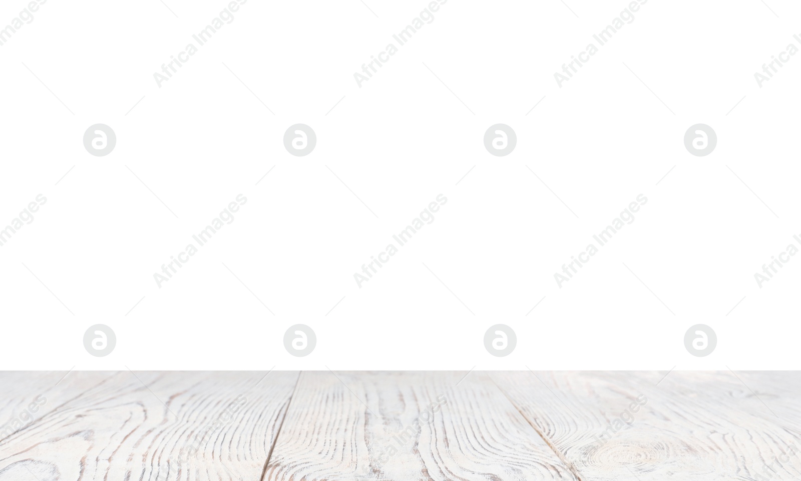 Photo of Empty clean wooden surface isolated on white