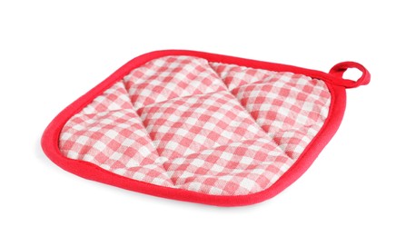 Photo of Oven potholder for hot dishes on white background