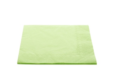 Photo of Clean paper napkin on white background. Personal hygiene