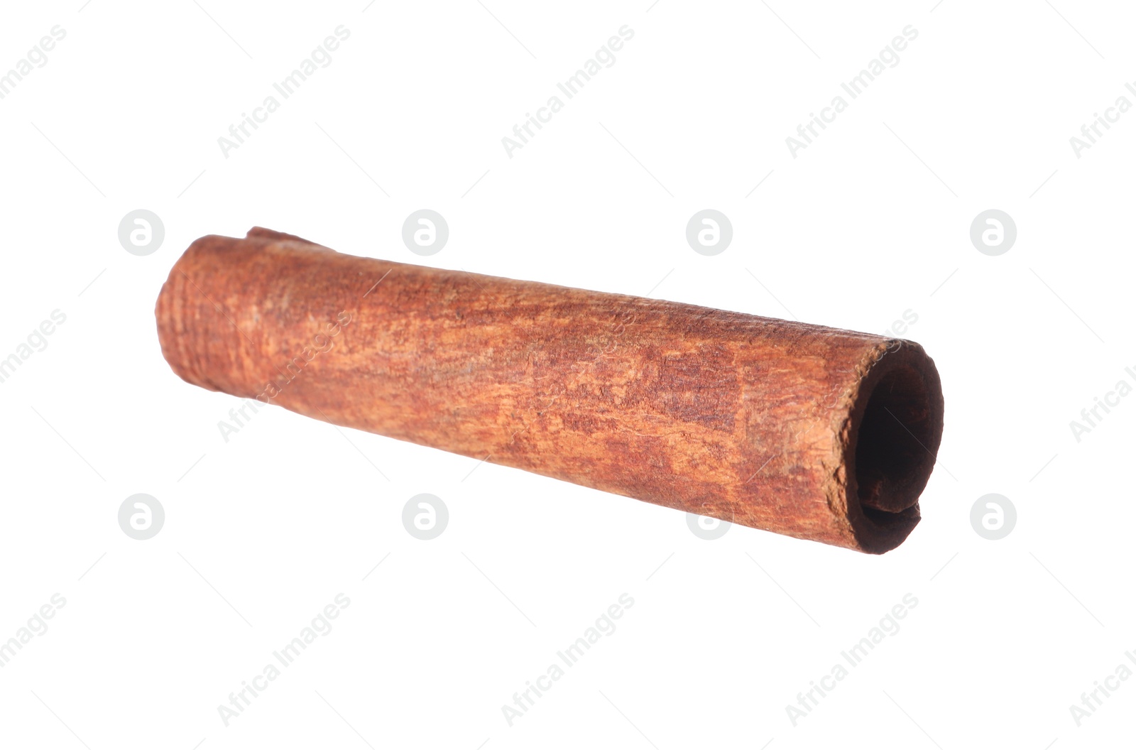 Photo of One aromatic cinnamon stick isolated on white