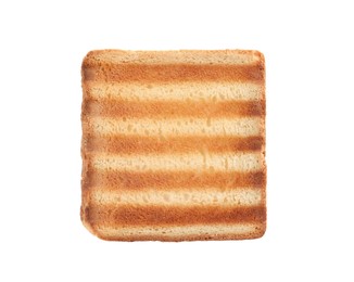 Slice of delicious toasted bread isolated on white