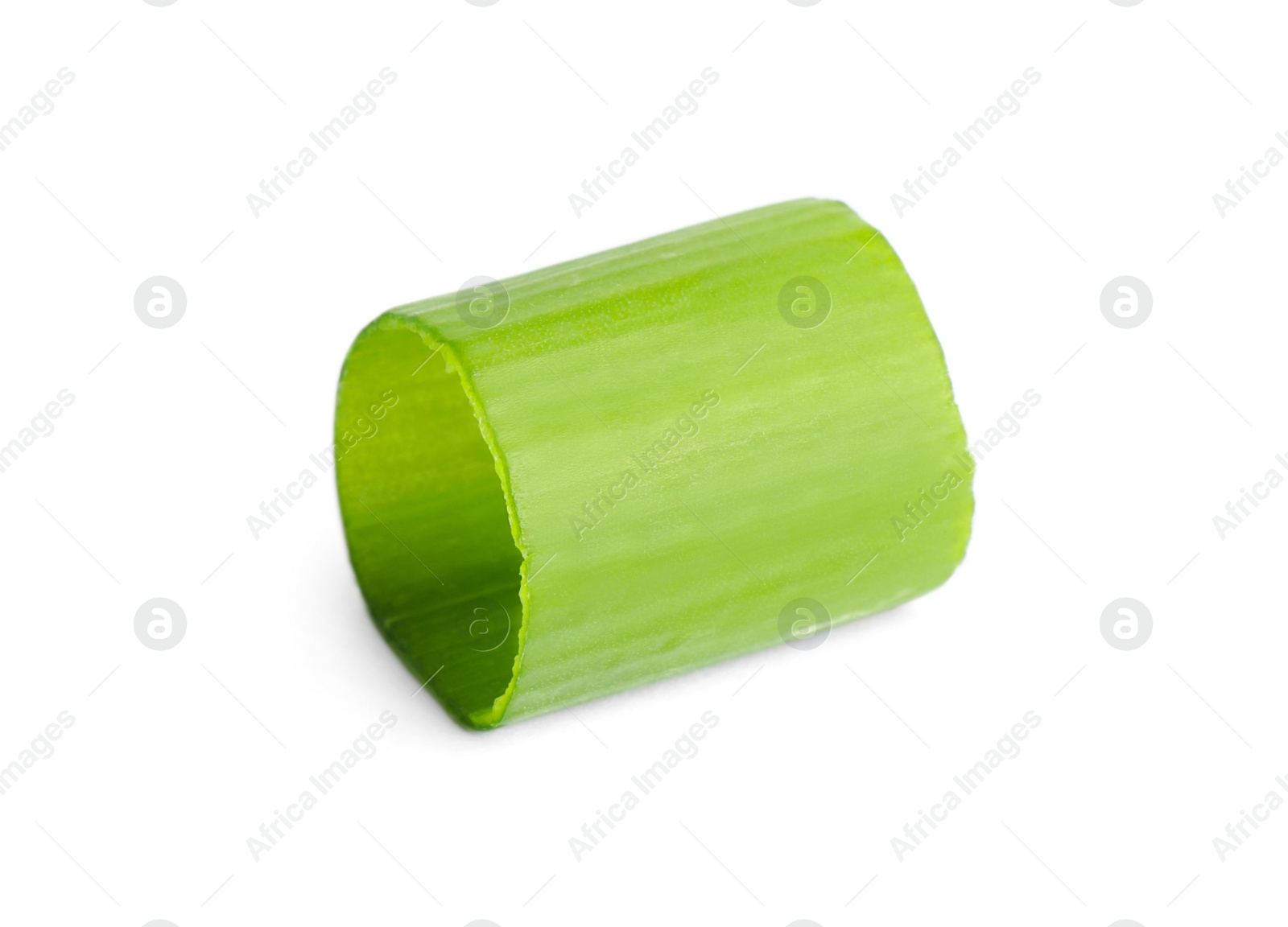 Photo of Piece of fresh green onion isolated on white