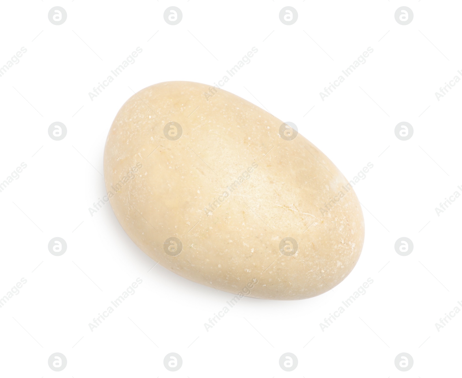 Photo of Light spa stone isolated on white, top view