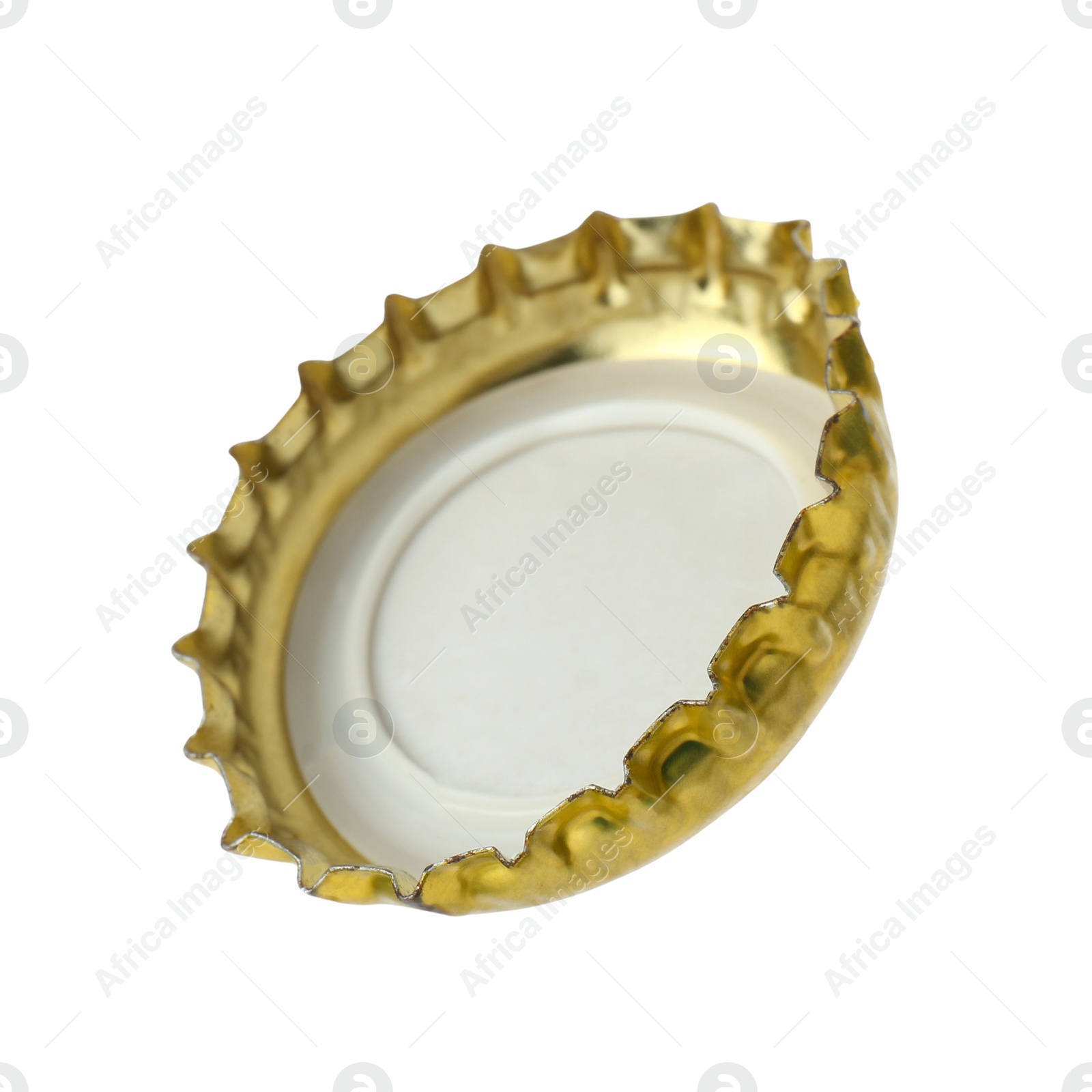 Photo of One beer bottle cap isolated on white