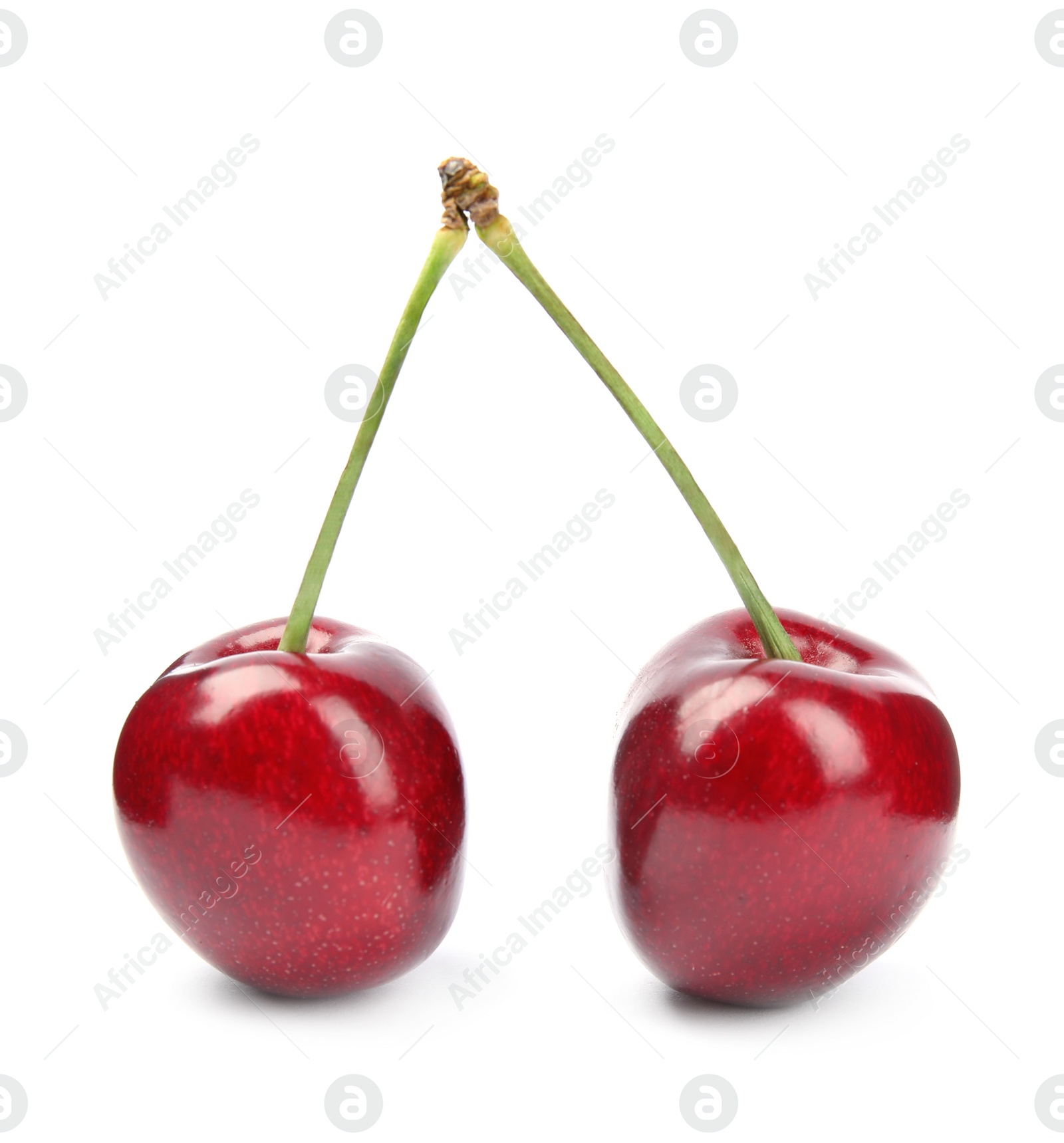 Photo of Delicious ripe sweet cherries on white background