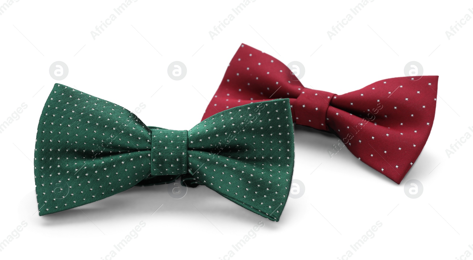 Photo of Different stylish bow ties on white background