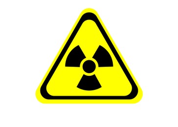 Radioactive sign isolated on white. Hazard symbol