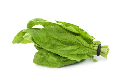 Bundle of fresh spinach isolated on white