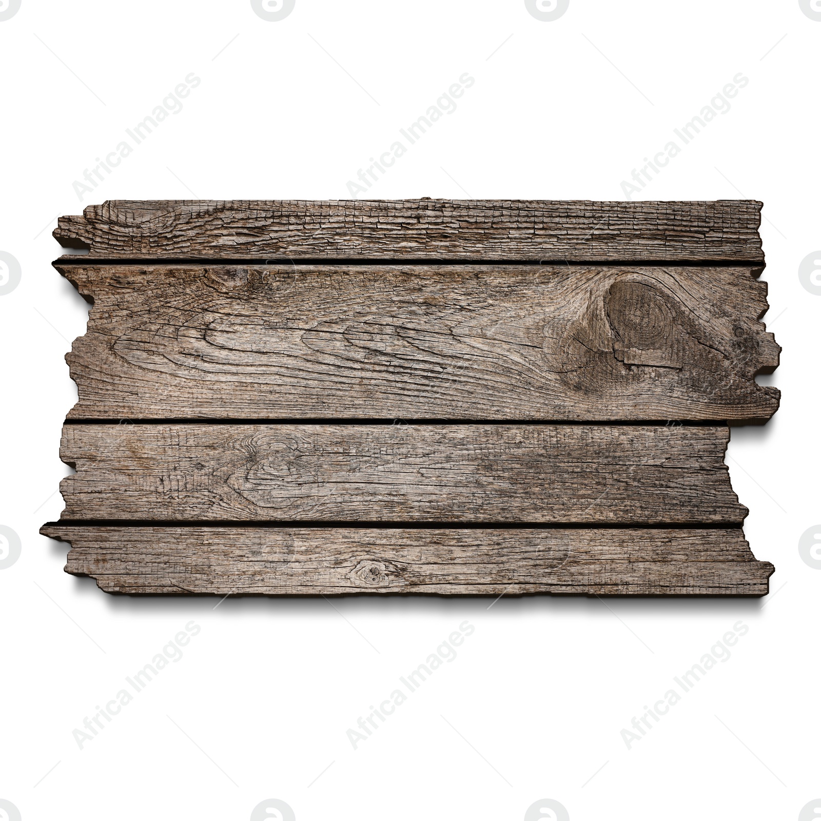 Image of Empty wooden board isolated on white. Mockup for design