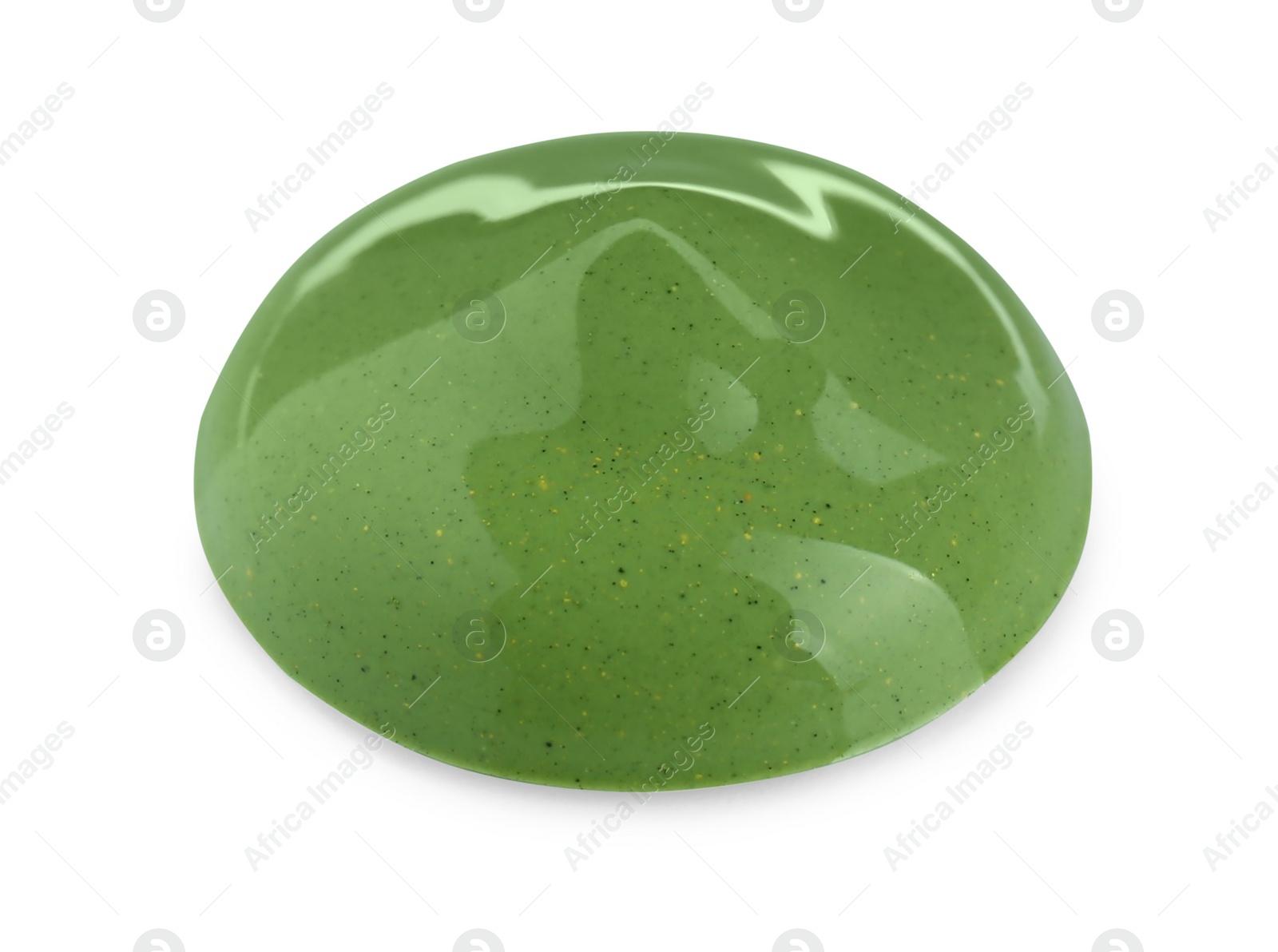 Photo of Sample of green paint on white background