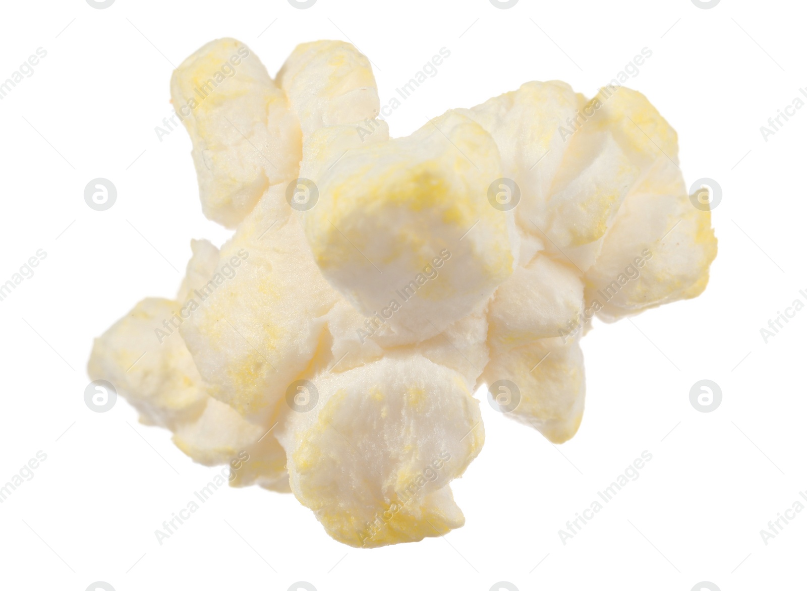 Photo of Kernel of tasty fresh popcorn isolated on white