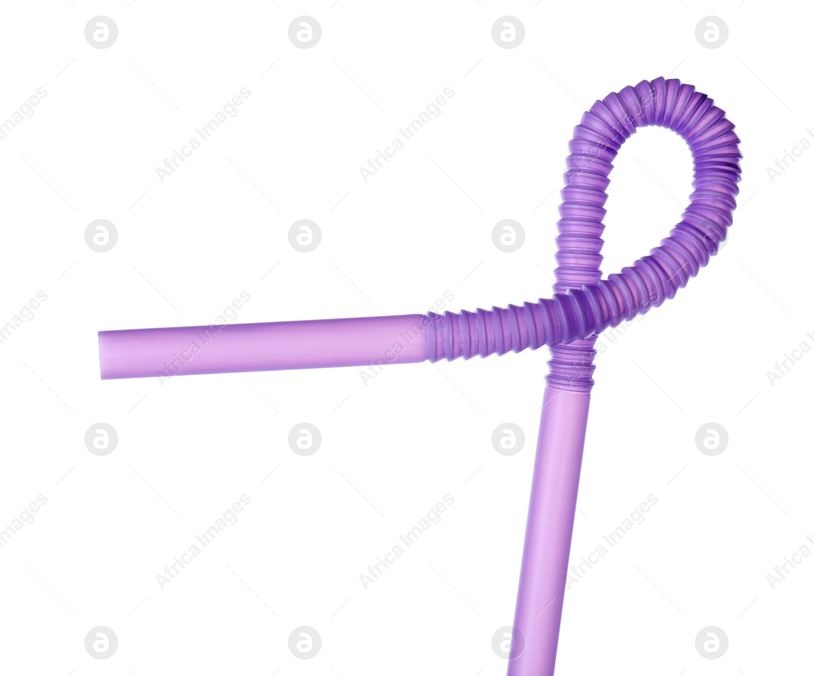 Photo of Violet plastic cocktail tube isolated on white