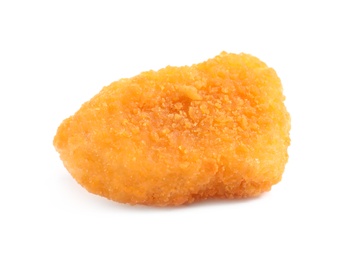 Delicious fried chicken nugget isolated on white