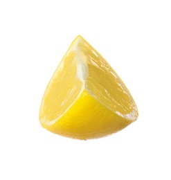 Fresh ripe lemon slice isolated on white