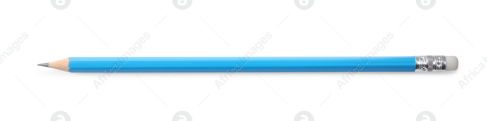 Photo of One sharp graphite pencil isolated on white