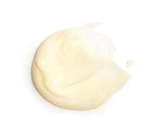 Photo of Cream sample on light background. Hand care cosmetics