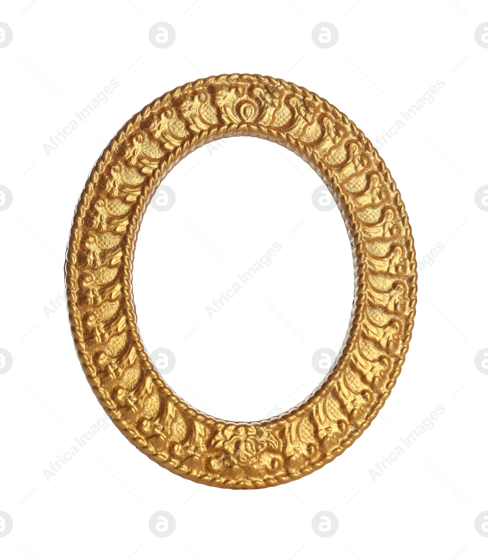 Photo of Beautiful golden vintage frame isolated on white