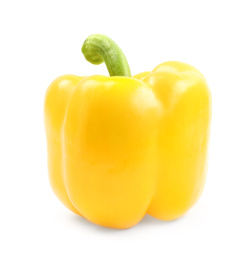 Ripe yellow bell pepper isolated on white