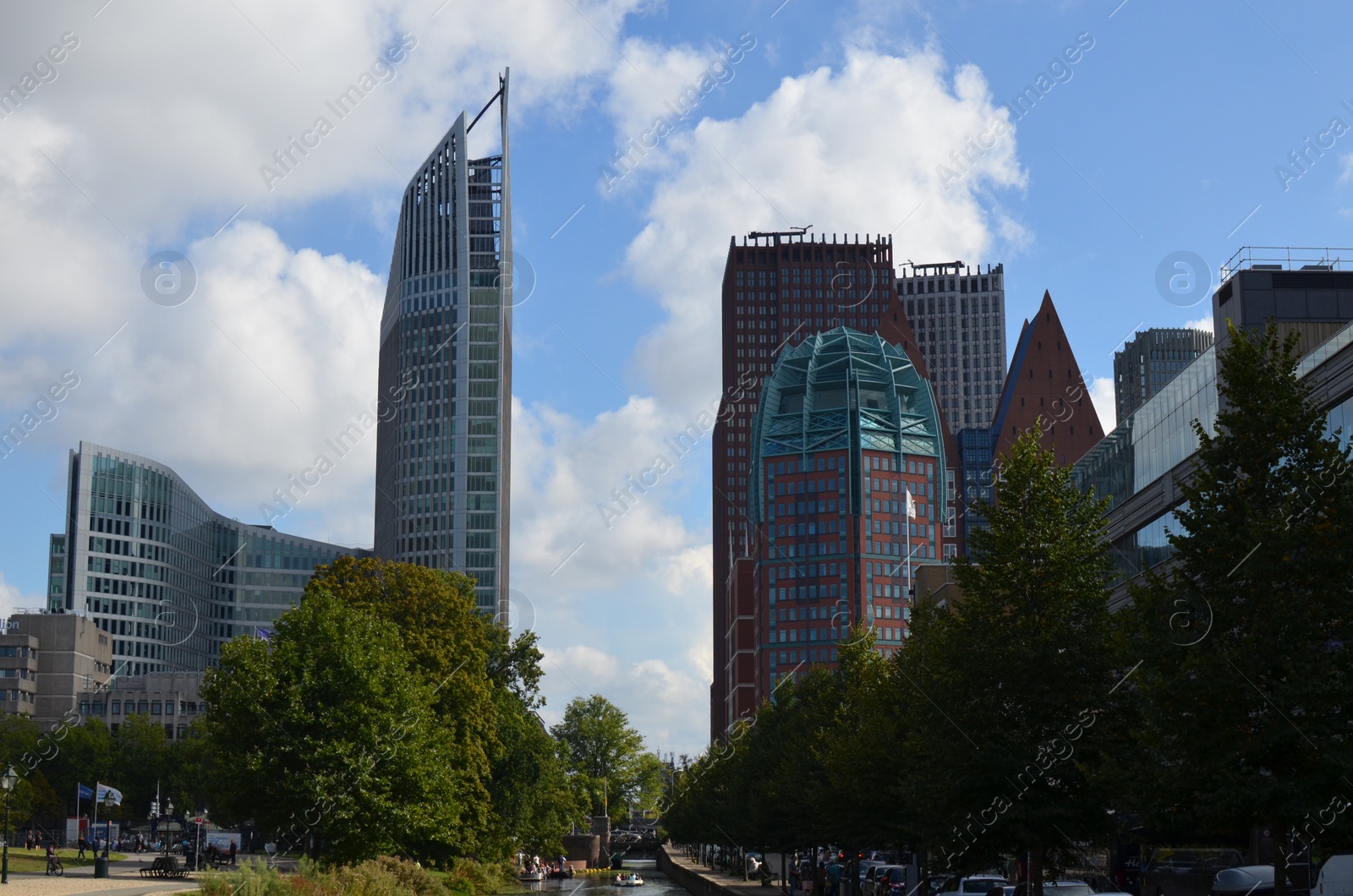 Photo of Beautiful view of cityscape with modern buildings on sunny day