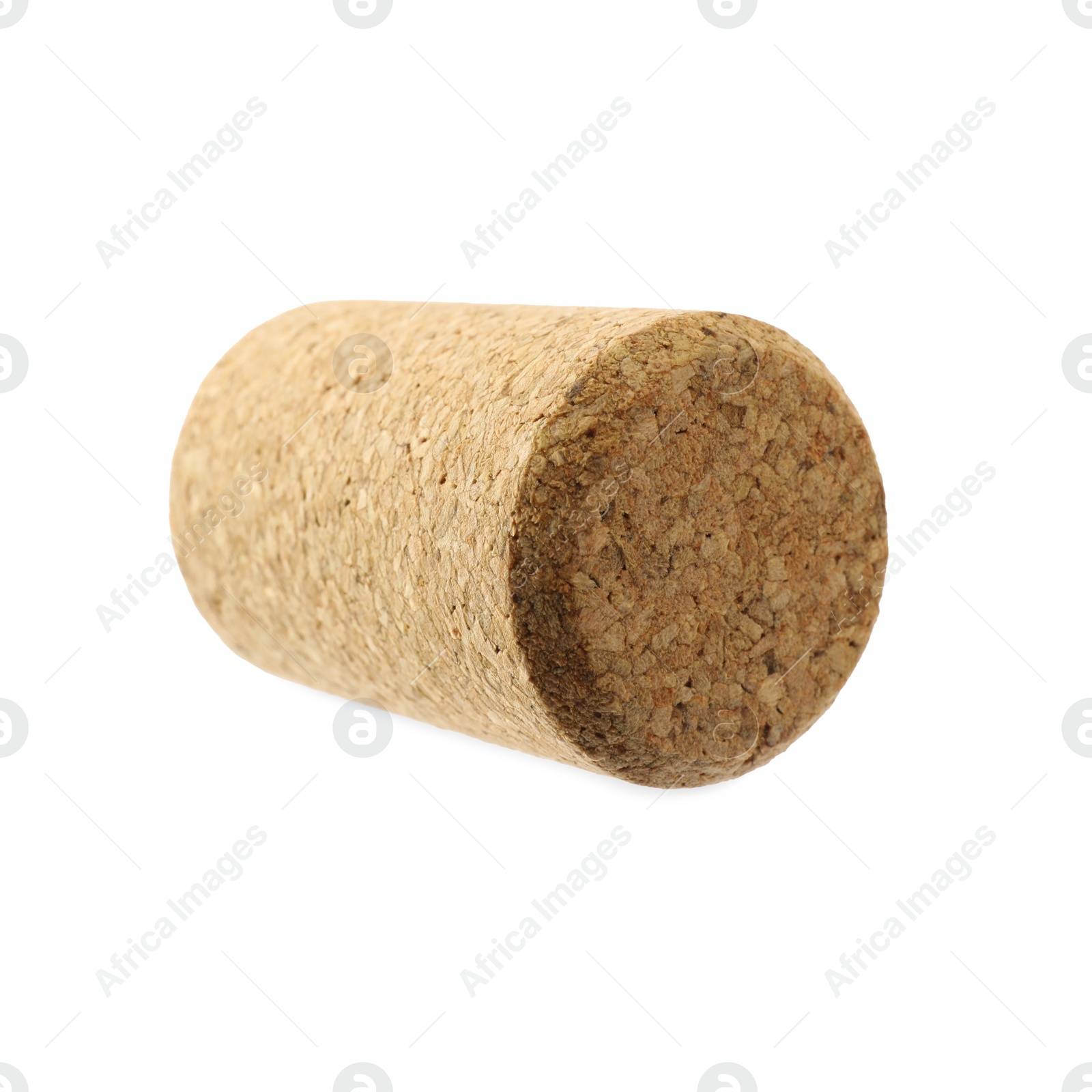 Photo of One wine cork isolated on white. Bottle cap