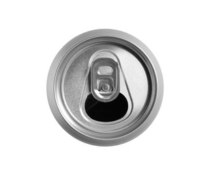 Photo of Aluminium can isolated on white, top view