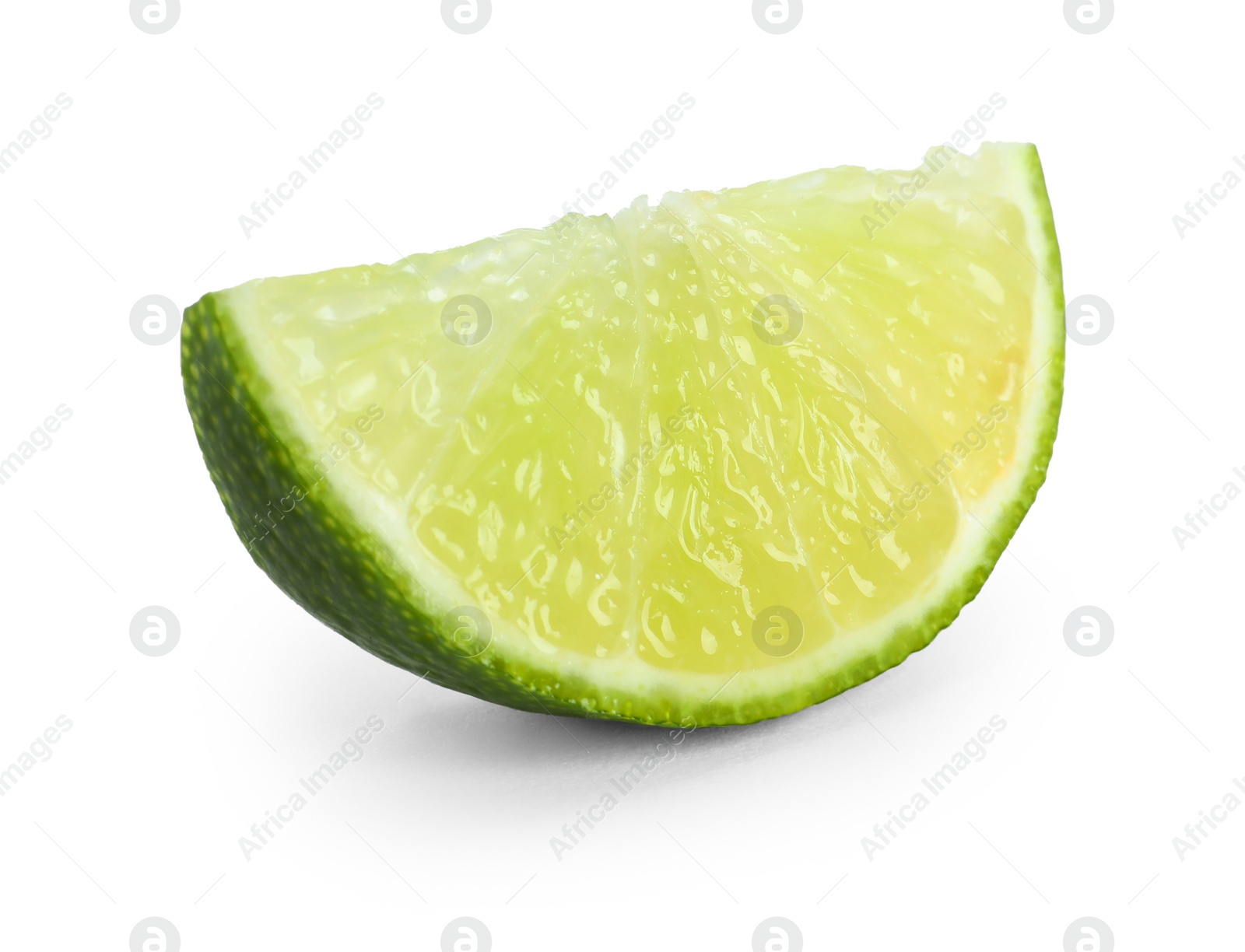 Photo of Slice of fresh green ripe lime isolated on white