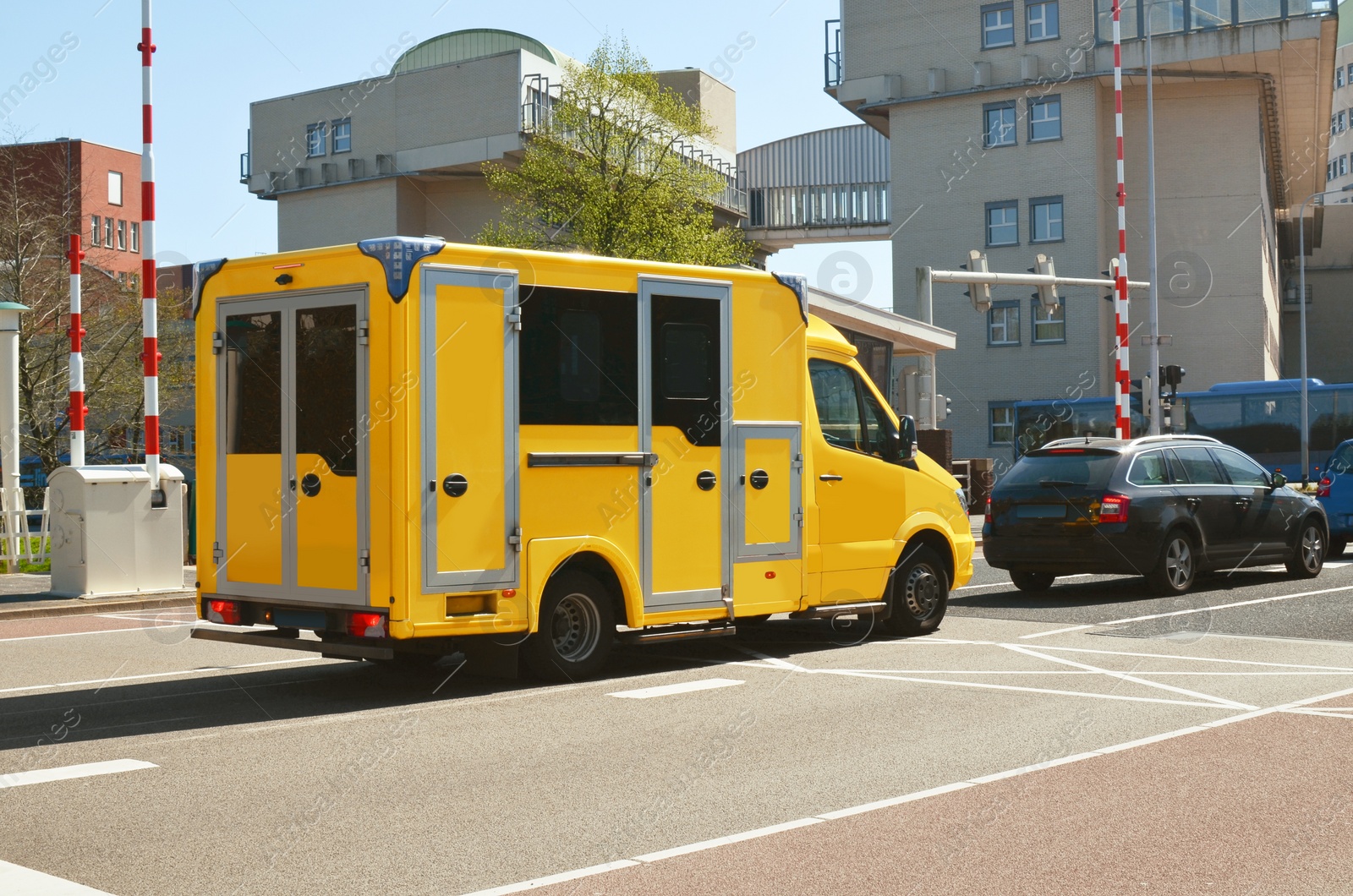 Photo of Emergency ambulance car on road in city