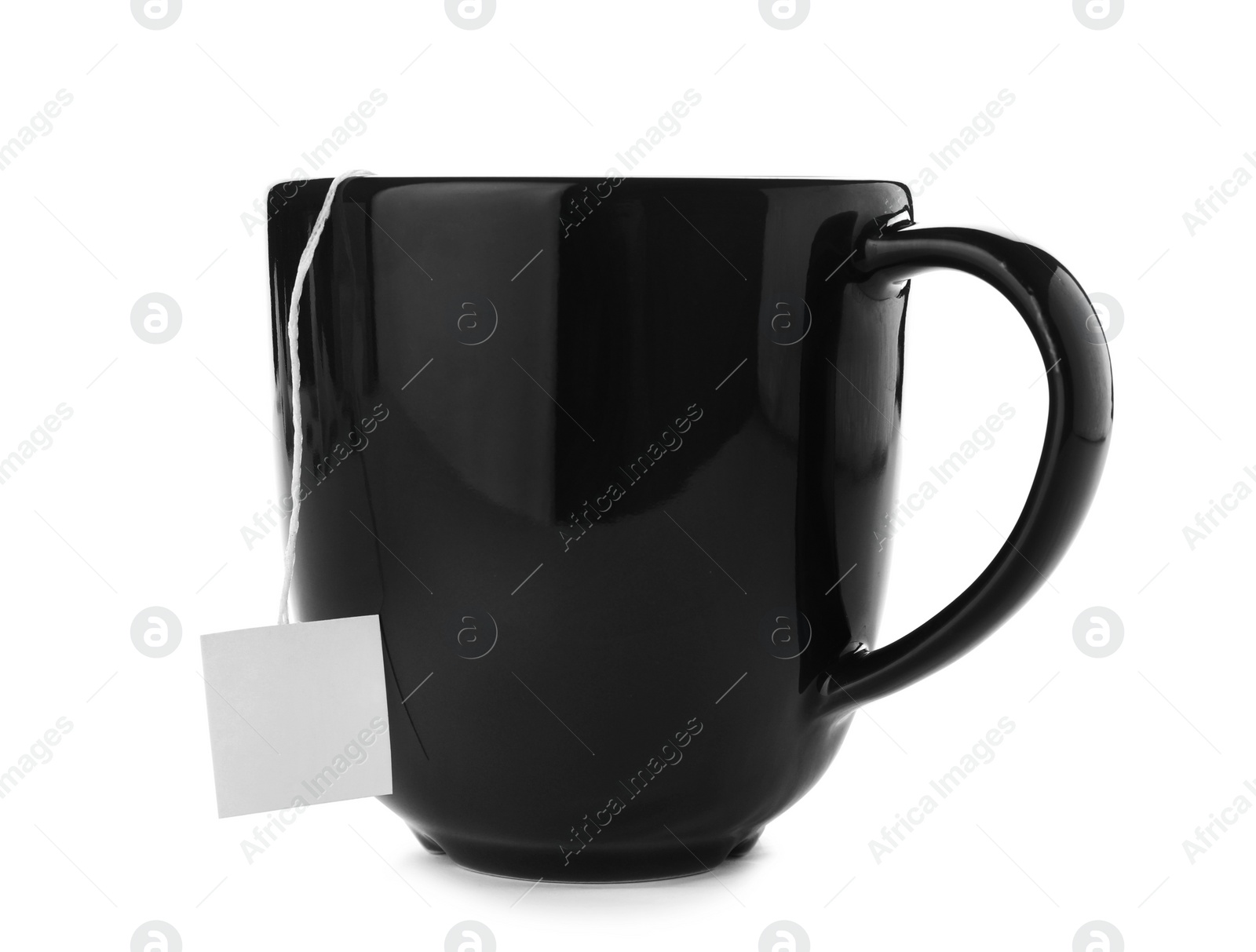 Photo of Cup of tasty tea on white background