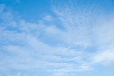 Beautiful blue sky with white clouds on sunny day