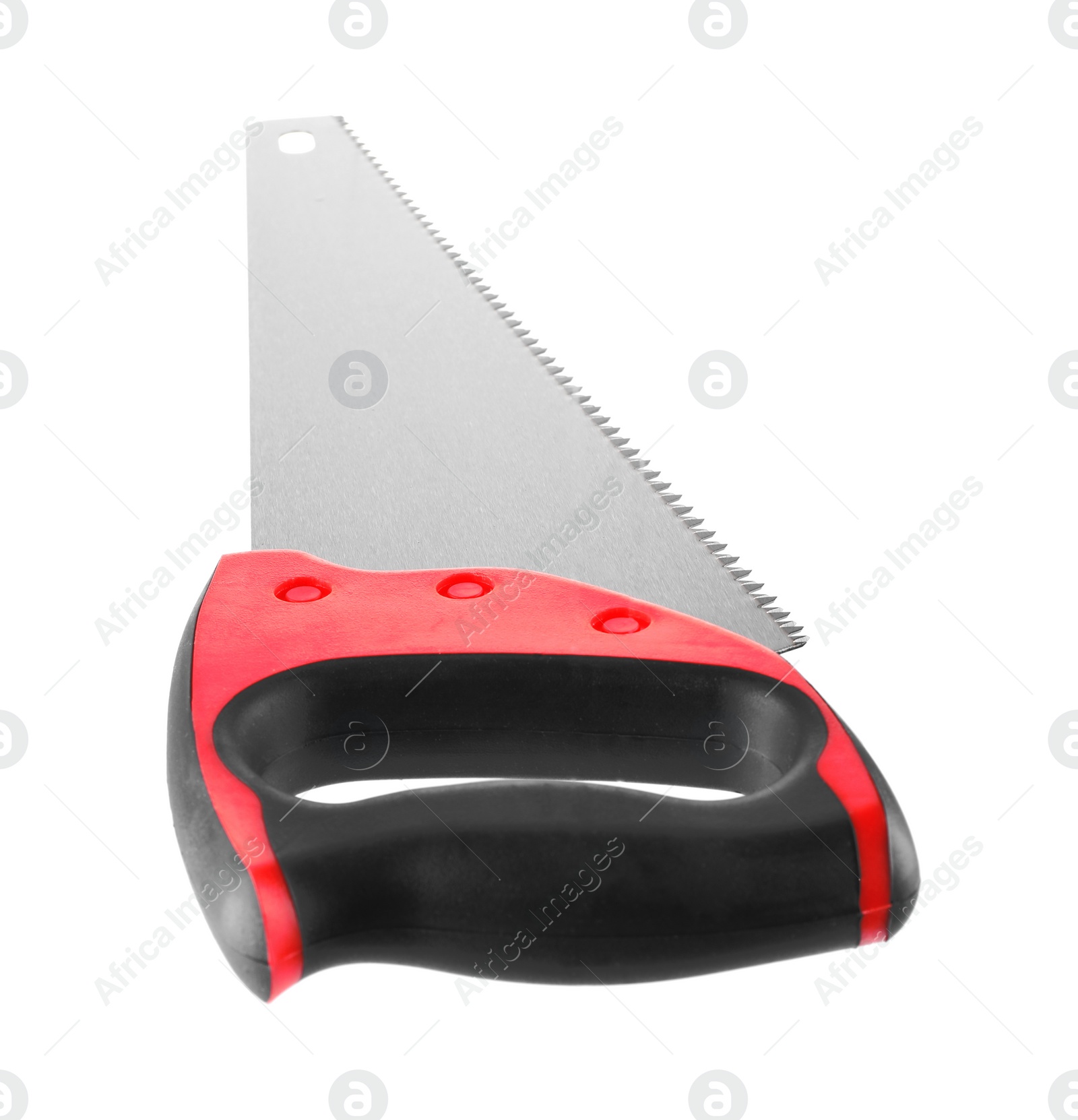 Photo of One saw with color hand isolated on white