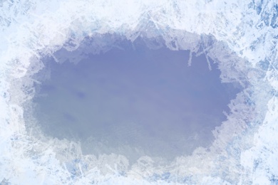 Illustration of Beautiful frost pattern, illustration. Winter cold weather