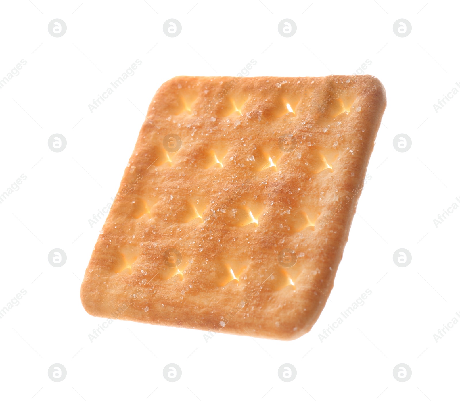 Photo of Crispy cracker isolated on white. Delicious snack