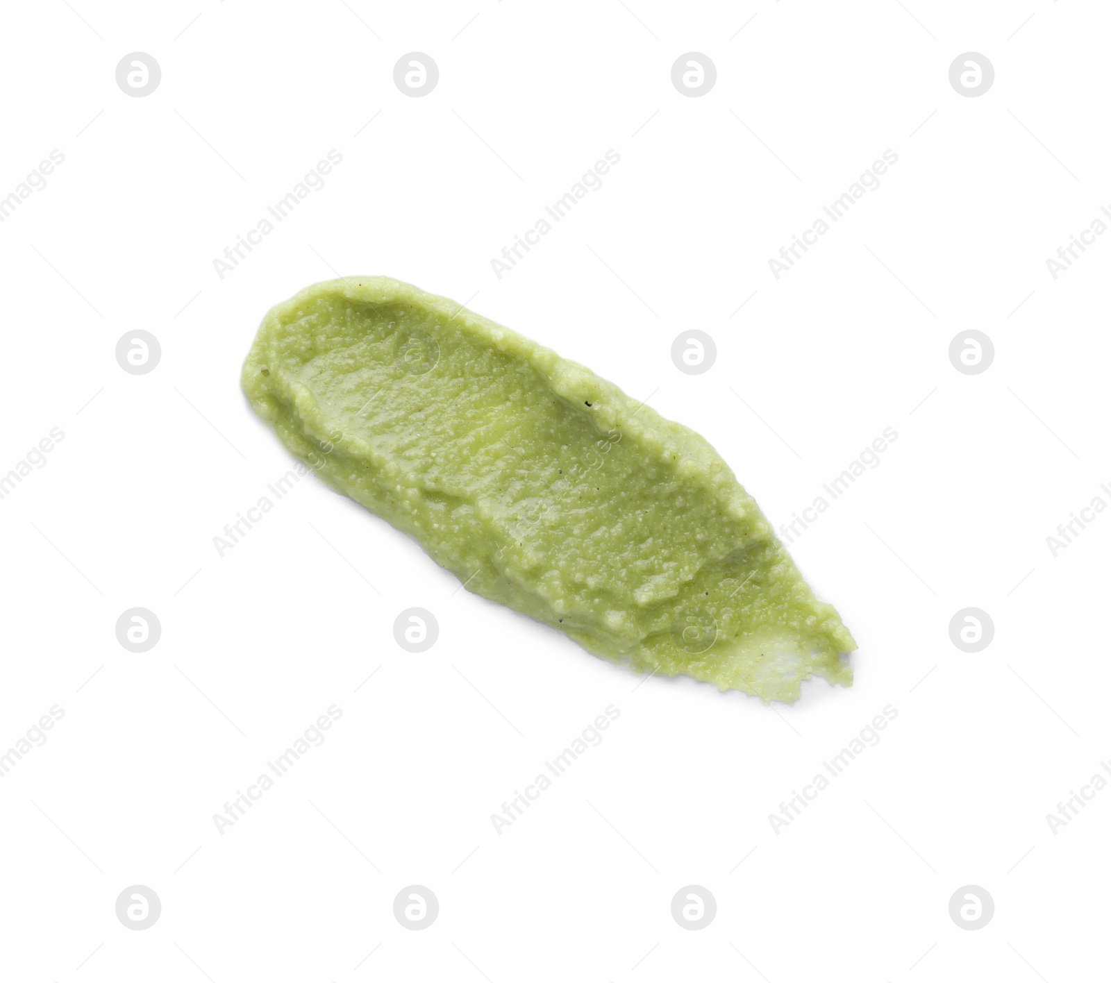 Photo of Delicious spicy wasabi paste isolated on white