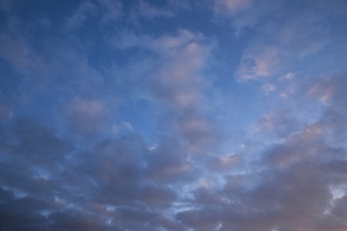 Photo of Beautiful blue sky with many dark clouds. Stormy weather