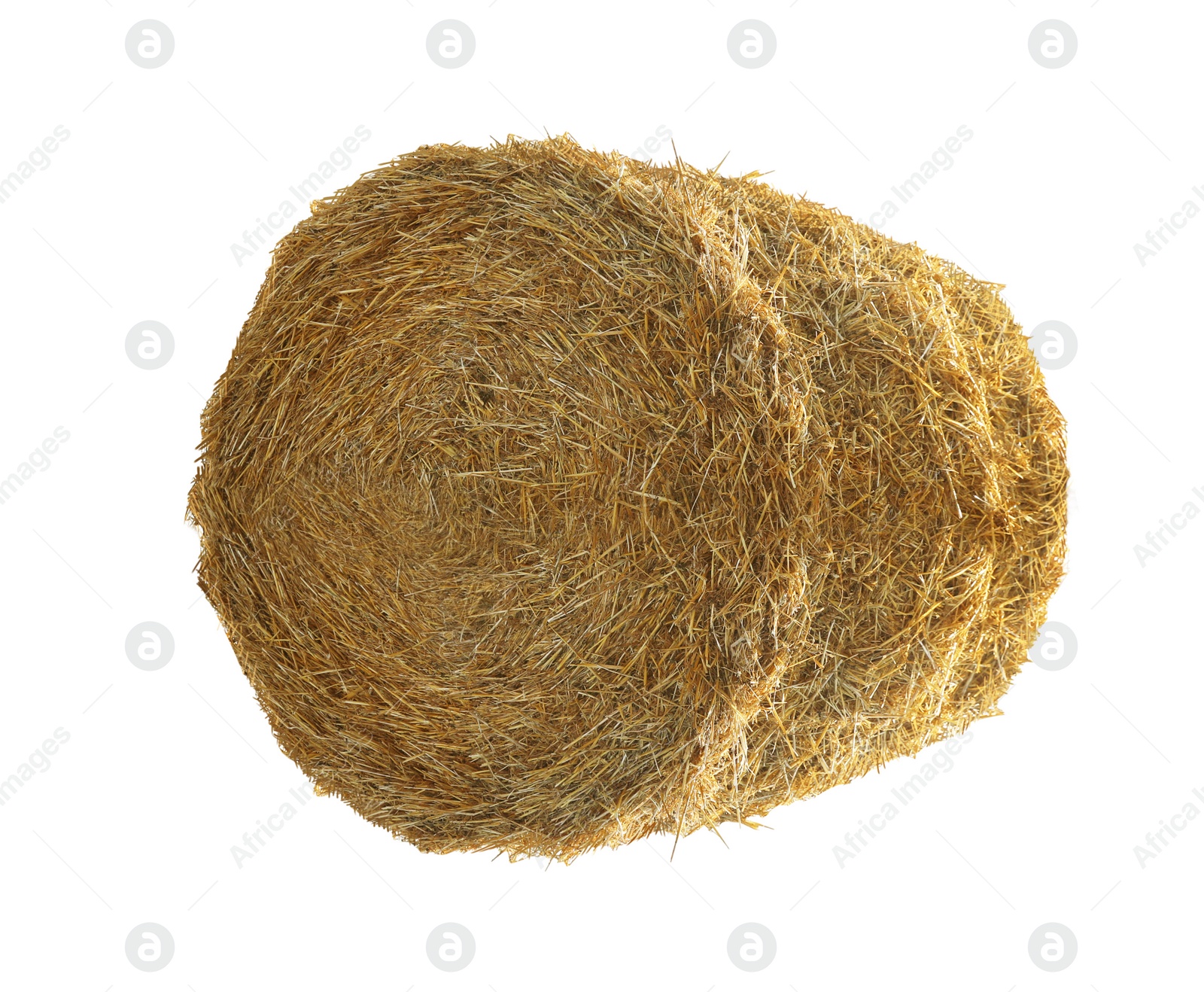 Image of Dried hay bale isolated on white. Agriculture industry