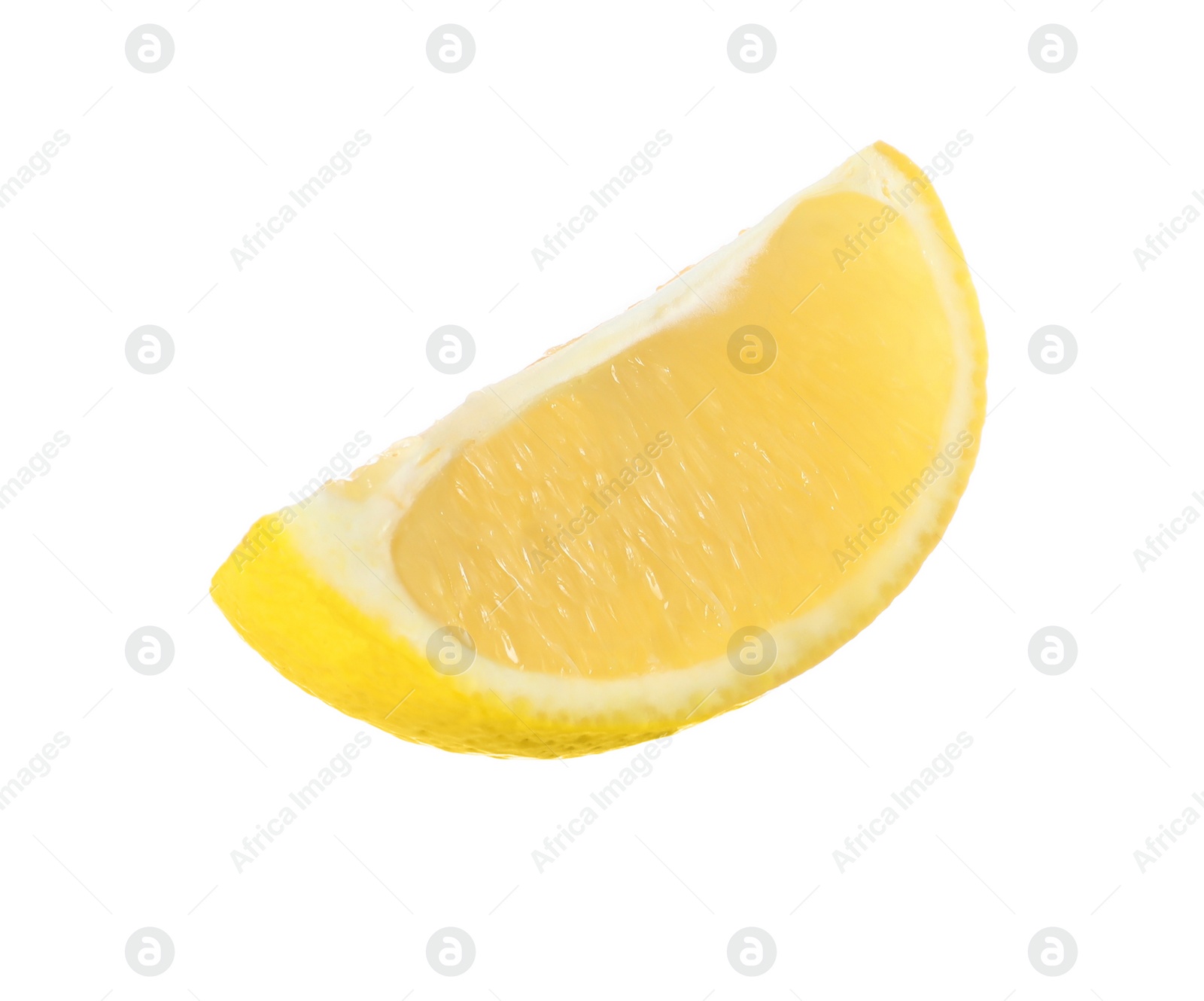 Photo of Fresh ripe lemon slice isolated on white