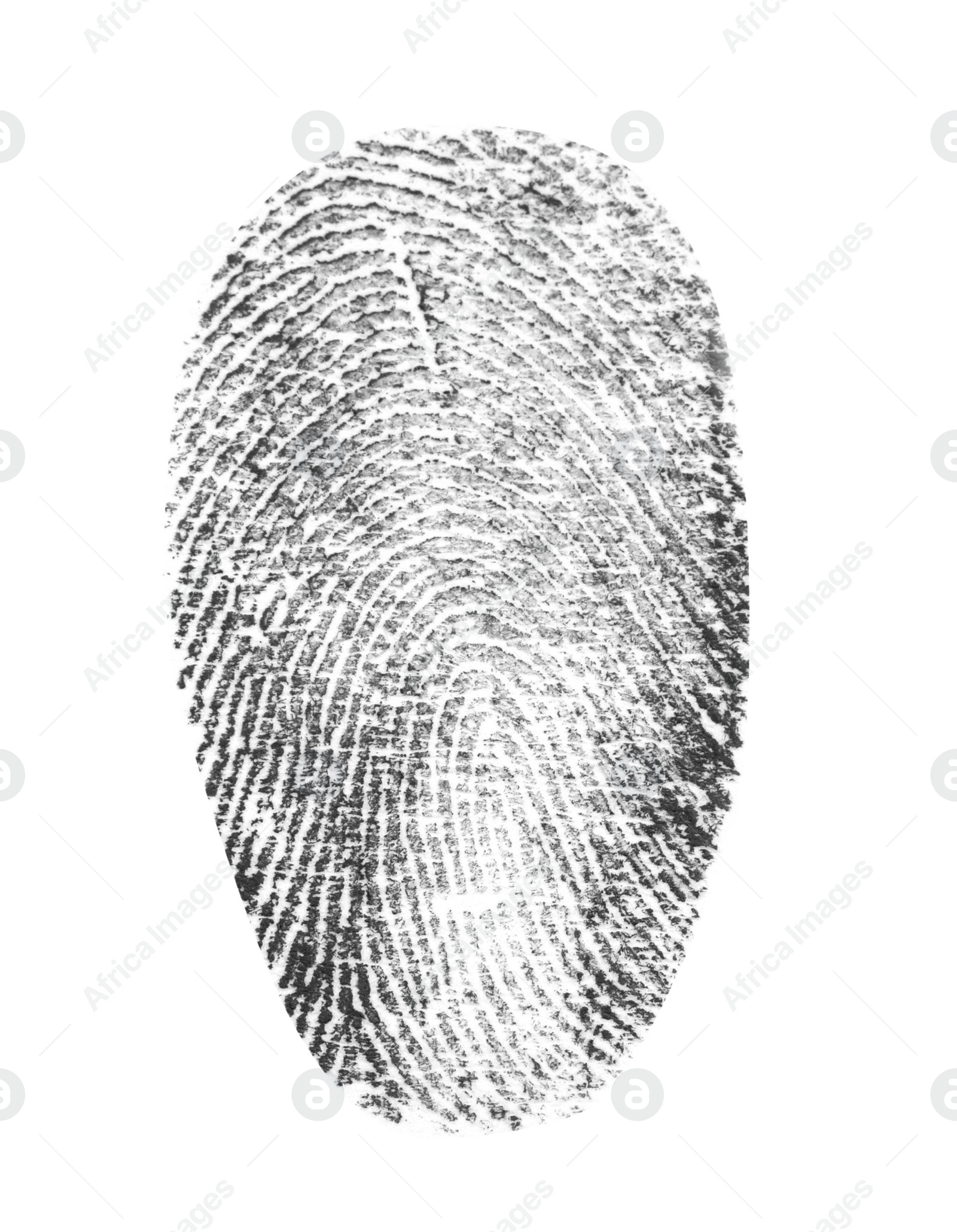 Photo of Black fingerprint made with ink on white background