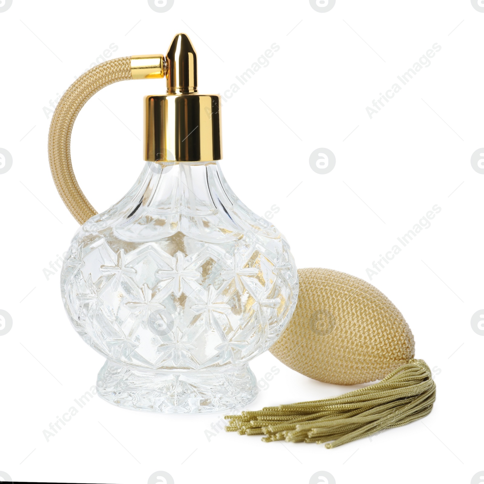 Photo of Vintage bottle of perfume isolated on white