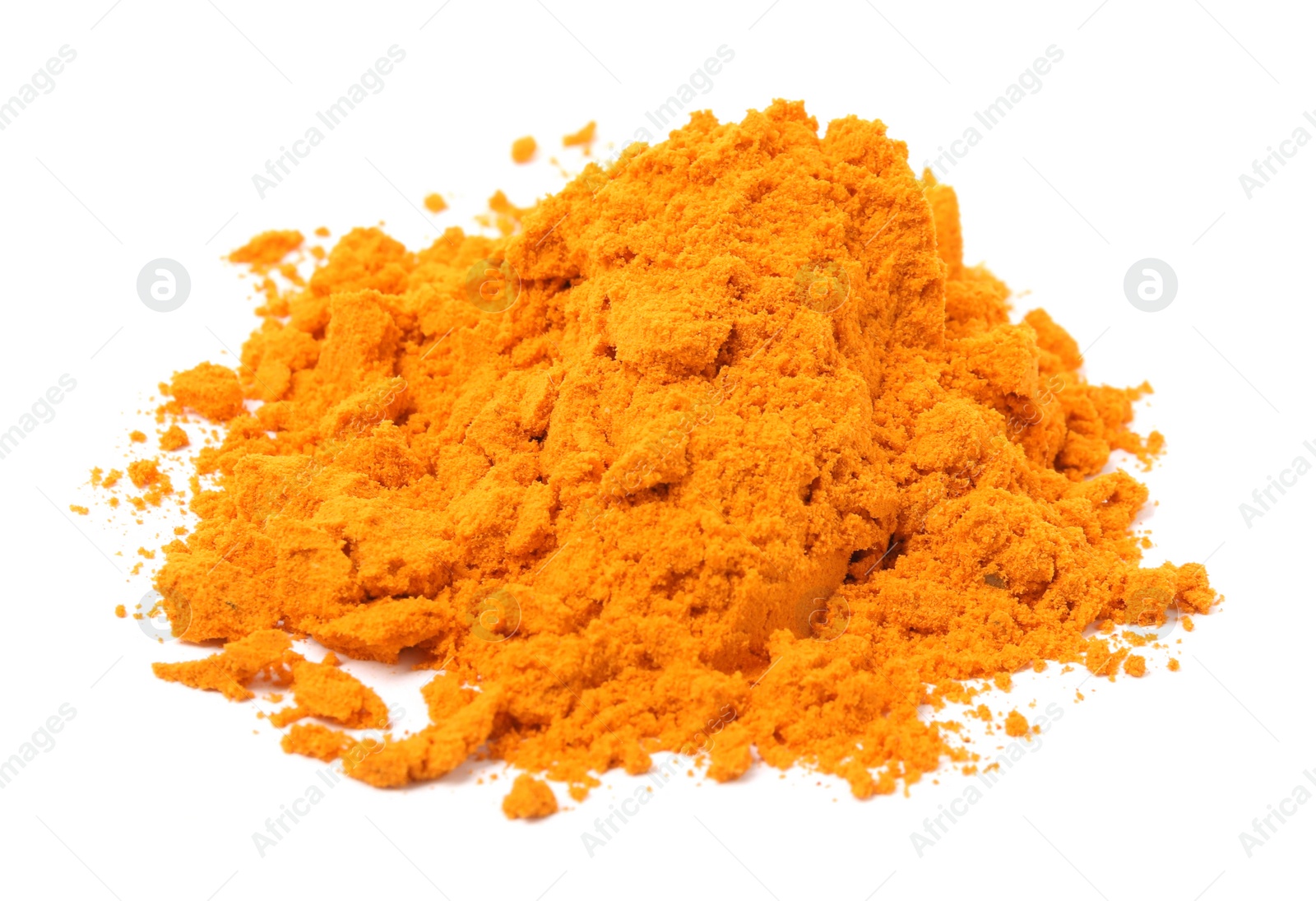 Photo of Heap of saffron powder on white background