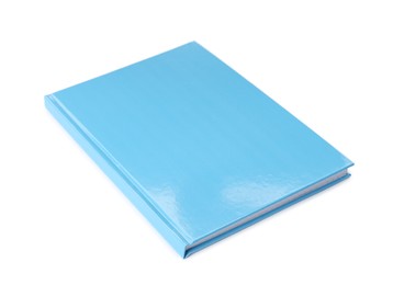 Photo of New light blue planner isolated on white