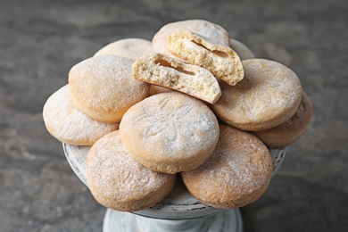 Photo of Traditional cookies for Islamic holidays on table. Eid Mubarak