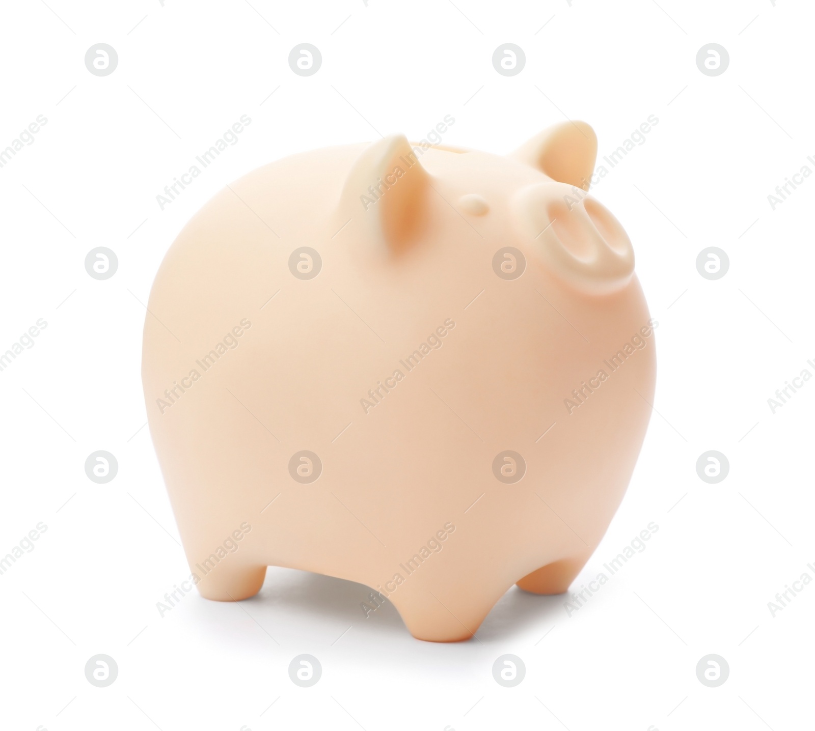 Photo of Cute piggy bank on white background. Money saving