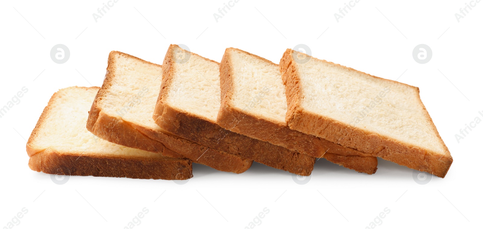 Photo of Pieces of fresh toast bread isolated on white